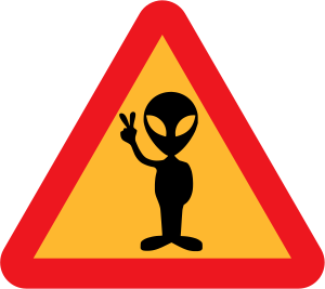 Bild: Alien zeigt Friedenszeichen