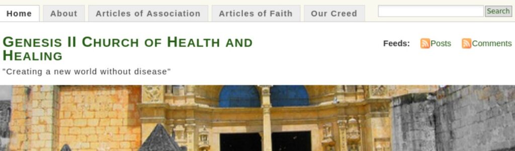 Bild: Webseite von Genesis 2 mit einer Kathedrale.